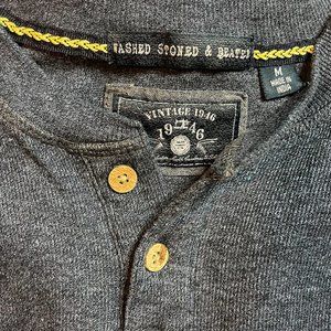 Vintage 1946 Henley Men's Long Sleeve Shirt